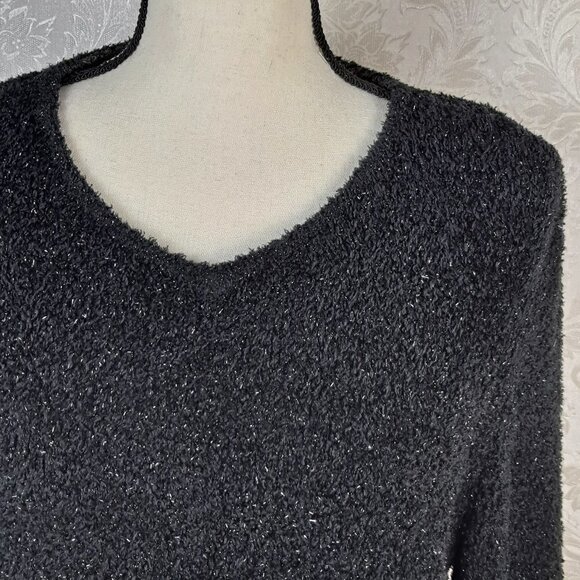 Norton McNaughton Size Medium Black Sparkle Sweater Long Sleeve EUC - Picture 2 of 8